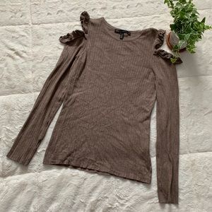 Cold-Shoulder Ruffle Sweater